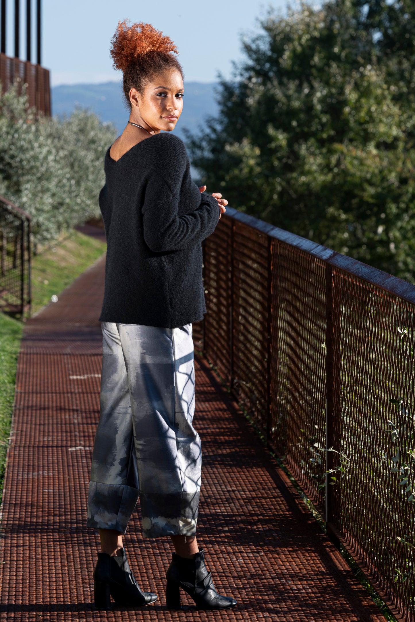 "DOUBLE" SCOLLO V CASHMERE E SETA