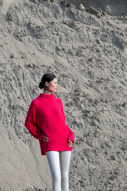 COLLO ALTO IN PURO CASHMERE A COSTA INGLESE