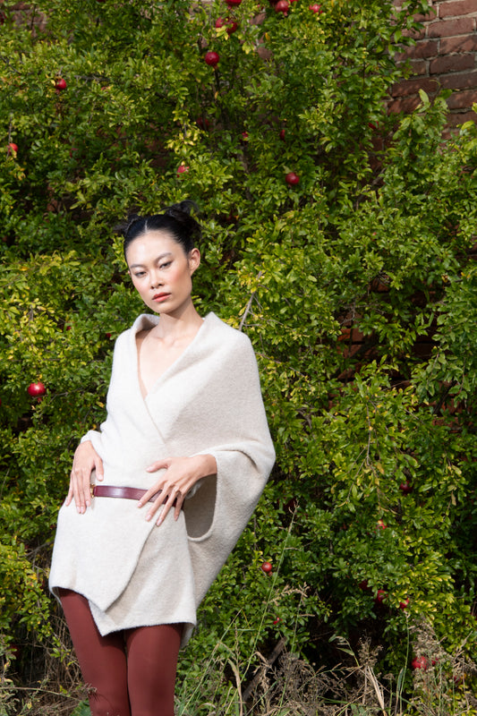 PONCHO IN CASHMERE SETA BOUCLÉ