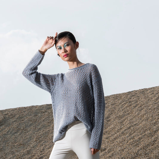 "BOAT NECK" TRAFORATO 100% CASHMERE